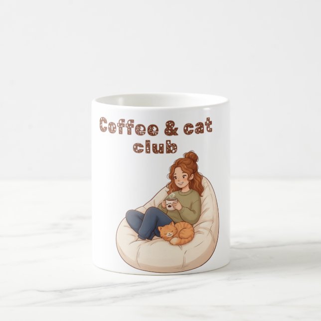 Söt kaffe & Kattklubb design  Kaffemugg (Center)