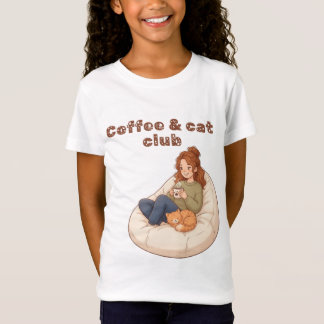 Söt kaffe & Kattklubb design T Shirt