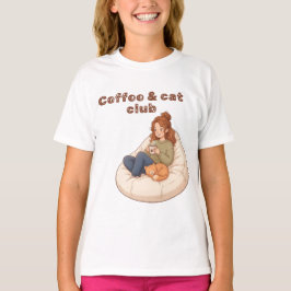 Söt kaffe & Kattklubb design T Shirt