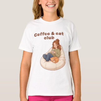 Söt kaffe & Kattklubb design T Shirt