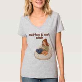 Söt kaffe & Kattklubb design T Shirt