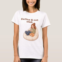 Söt kaffe & Kattklubb design T Shirt