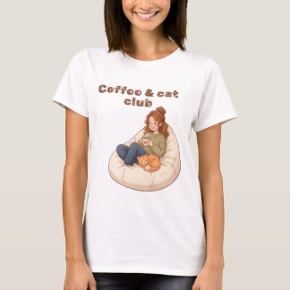 Söt kaffe & Kattklubb design T Shirt