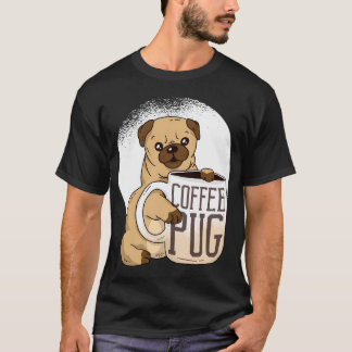 Söt Kaffe Mops Älskare T Shirt