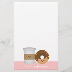 Söt kaffe och munk, du fullkomnar mig brevpapper