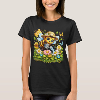 Söt kaffe-utforskande höna damt-shirt | Kawai T Shirt