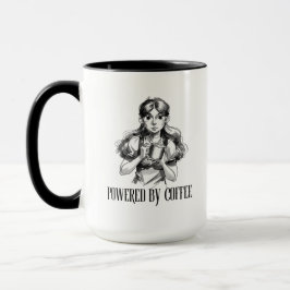 Söt kaffebögerska illustration mugg
