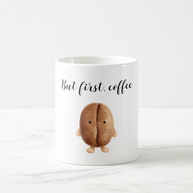 Söt kaffeböna men först kaffe kaffemugg (Center)