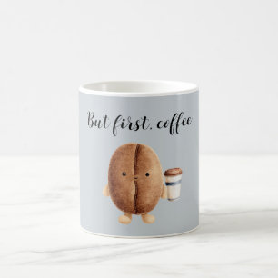 Söt kaffeböna men först kaffe kaffemugg