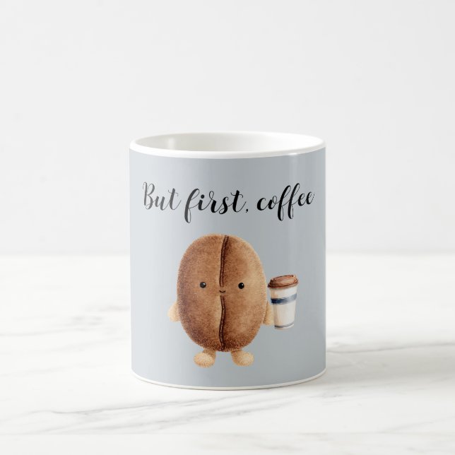 Söt kaffeböna men först kaffe kaffemugg (Center)