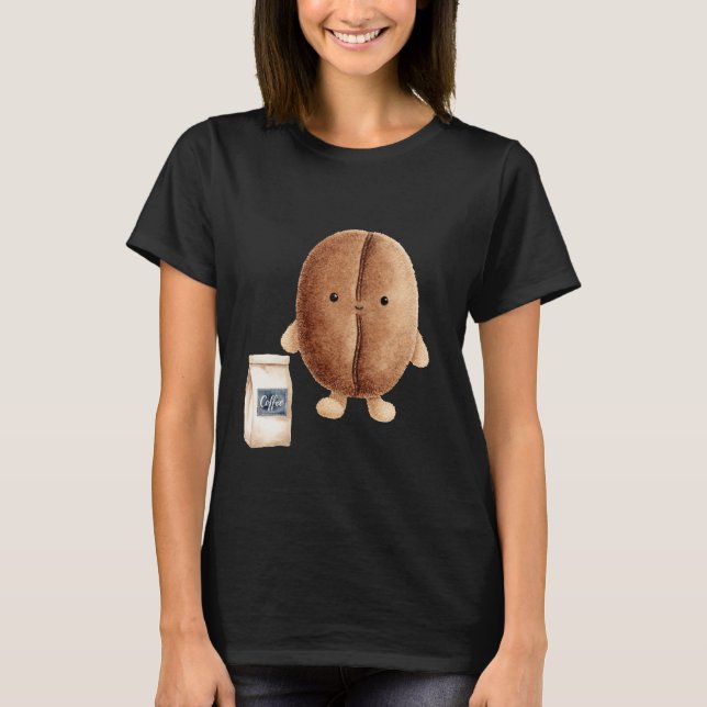 Söt Kaffeböna T Shirt (Framsida)