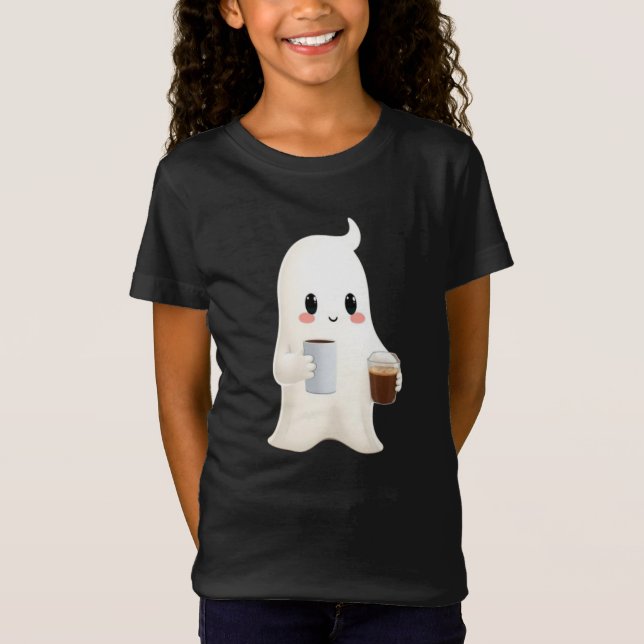 Söt kaffeghost-grafik för barn t shirt (Framsida)