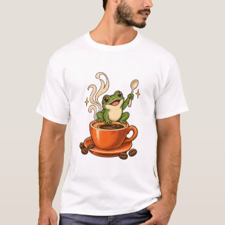 Söt kaffegroda vintage espresso t shirt