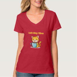 **Söt kaffekatt – Bedårande katt som dricker kaffe T Shirt