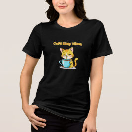 **Söt kaffekatt – Bedårande katt som dricker kaffe T Shirt