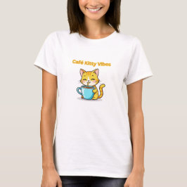 **Söt kaffekatt – Bedårande katt som dricker kaffe T Shirt