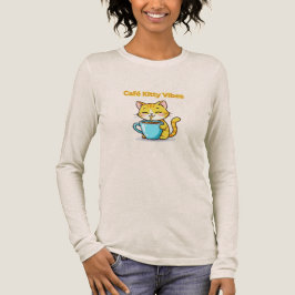 **Söt kaffekatt – Bedårande katt som dricker kaffe T Shirt