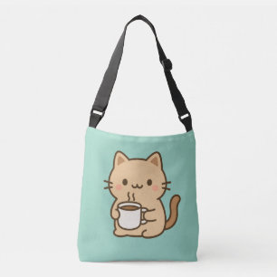 Söt kaffekatt Kawaii mysig estetisk design Axelväska