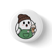 Söt kaffeknapp med spöke