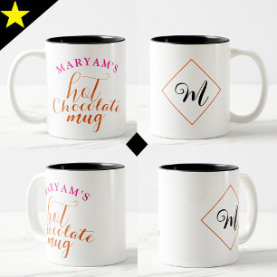 Söt kaffekoffets Hett Chocolate Mugg med Namn & in