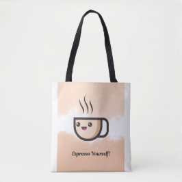 Söt kaffekopp design tote tygkasse
