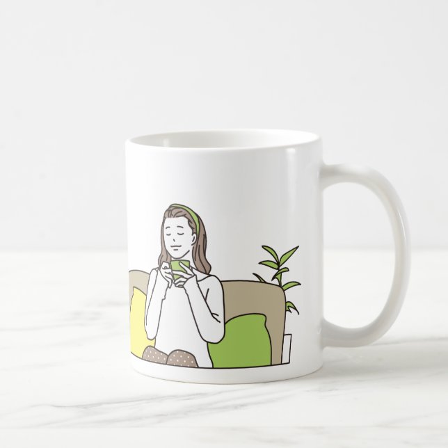 Söt kaffelskare Citat Illustration Kaffemugg (Höger)