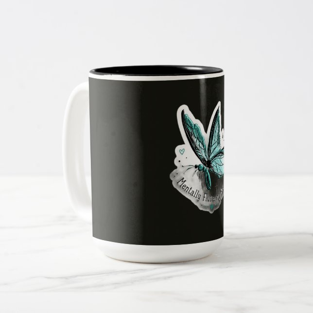 Söt kaffemug med dekaltext Två-Tonad mugg (Framsida vänster)