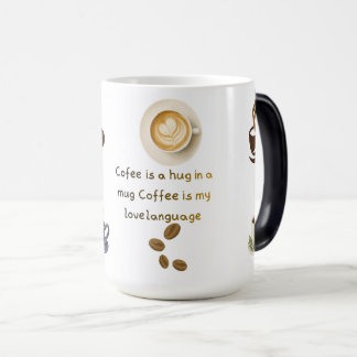 Söt kaffemugg, kaffe är en kram i en mugg