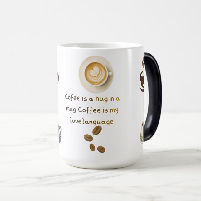 Söt kaffemugg, kaffe är en kram i en mugg (Framsida höger)