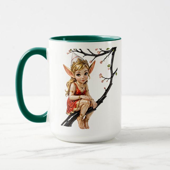 Söt kaffemugg med ängsälva (Vänster)
