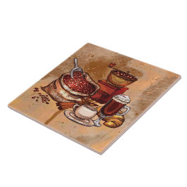 Söt kaffepaket-dekor kakelplatta