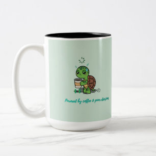 Söt kaffesköldpaddsmugg Två-Tonad mugg
