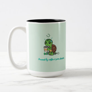 Söt kaffesköldpaddsmugg Två-Tonad mugg