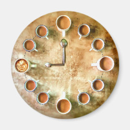 Söt kaffetid för kaffekaffe i kopp magnet