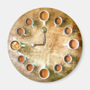 Söt kaffetid för kaffekaffe i kopp magnet