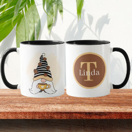 Söt kaffgnome lägg till monogram Mugg