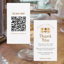 Söt kaka på ställ Lägg en recension QR-kod Visitkort
