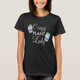 Söt kaktus krukad galen växtdama  t shirt