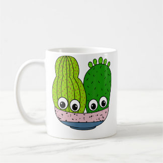 Söt kaktusarrangemang i keramikskål kaffemugg