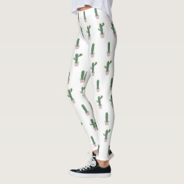 Söt kaktuskruka växtmönster  leggings