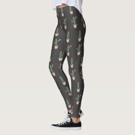 Söt kaktuskruka växtmönster   leggings