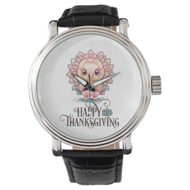 Söt kalkon för Thanksgiving Armbandsur (Framsida)
