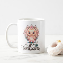 Söt kalkon för Thanksgiving Kaffemugg