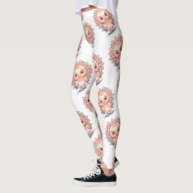 Söt kalkon för Thanksgiving Leggings (Vänster)