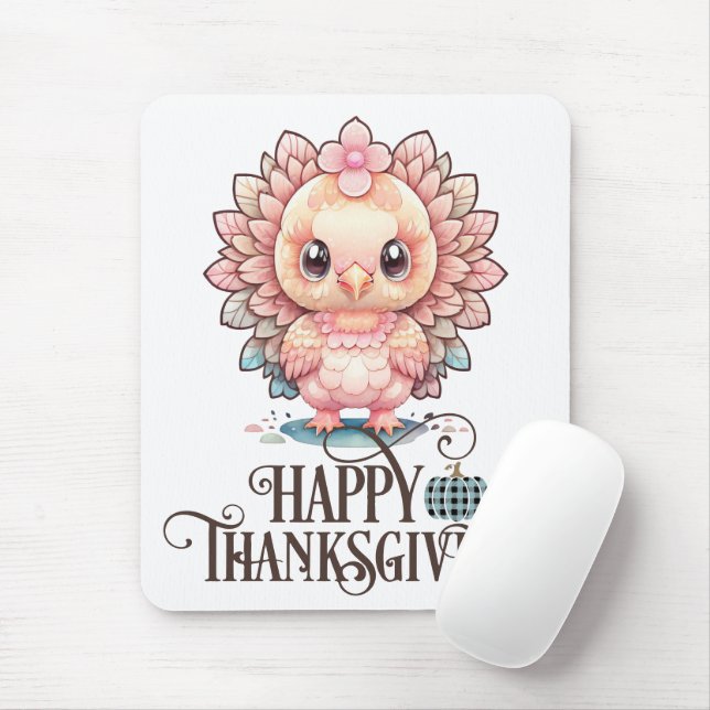 Söt kalkon för Thanksgiving Musmatta (Med mus)