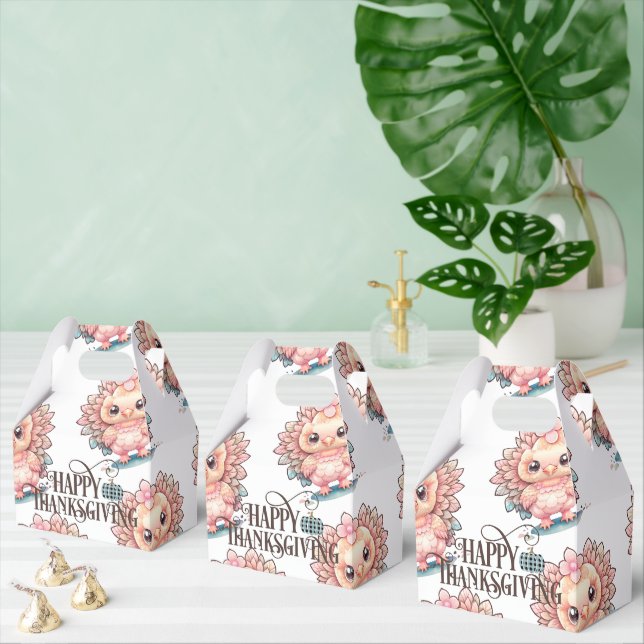 Söt kalkon för Thanksgiving Presentaskar (Multipel)