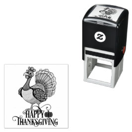Söt kalkon för Thanksgiving Självfärgande Stämpel