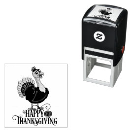 Söt kalkon för Thanksgiving Självfärgande Stämpel