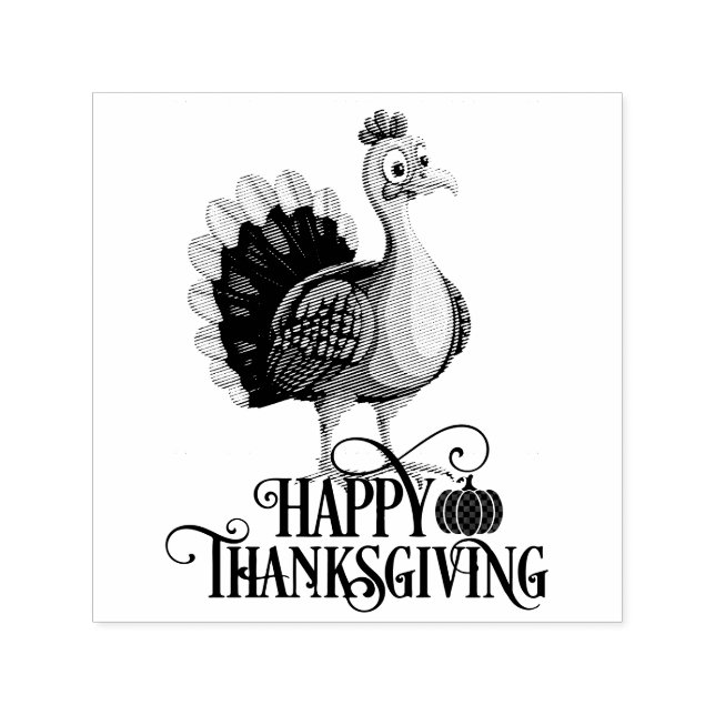 Söt kalkon för Thanksgiving Självfärgande Stämpel (Design)