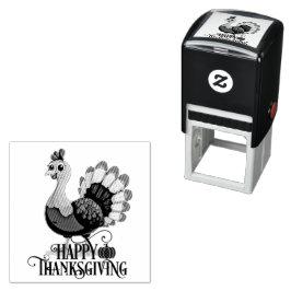 Söt kalkon för Thanksgiving Självfärgande Stämpel